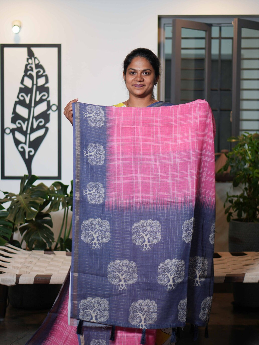 Linen Cotton Sarees Classic Weave / SKU199 – 7