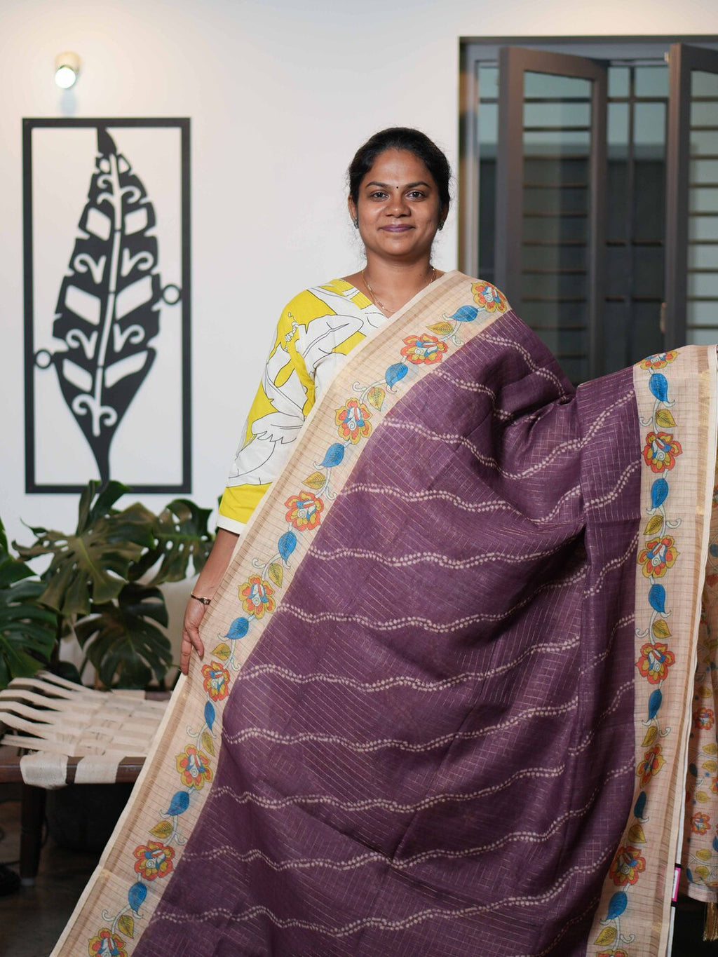 Linen Cotton Sarees Graceful Weave / SKU199 – 3