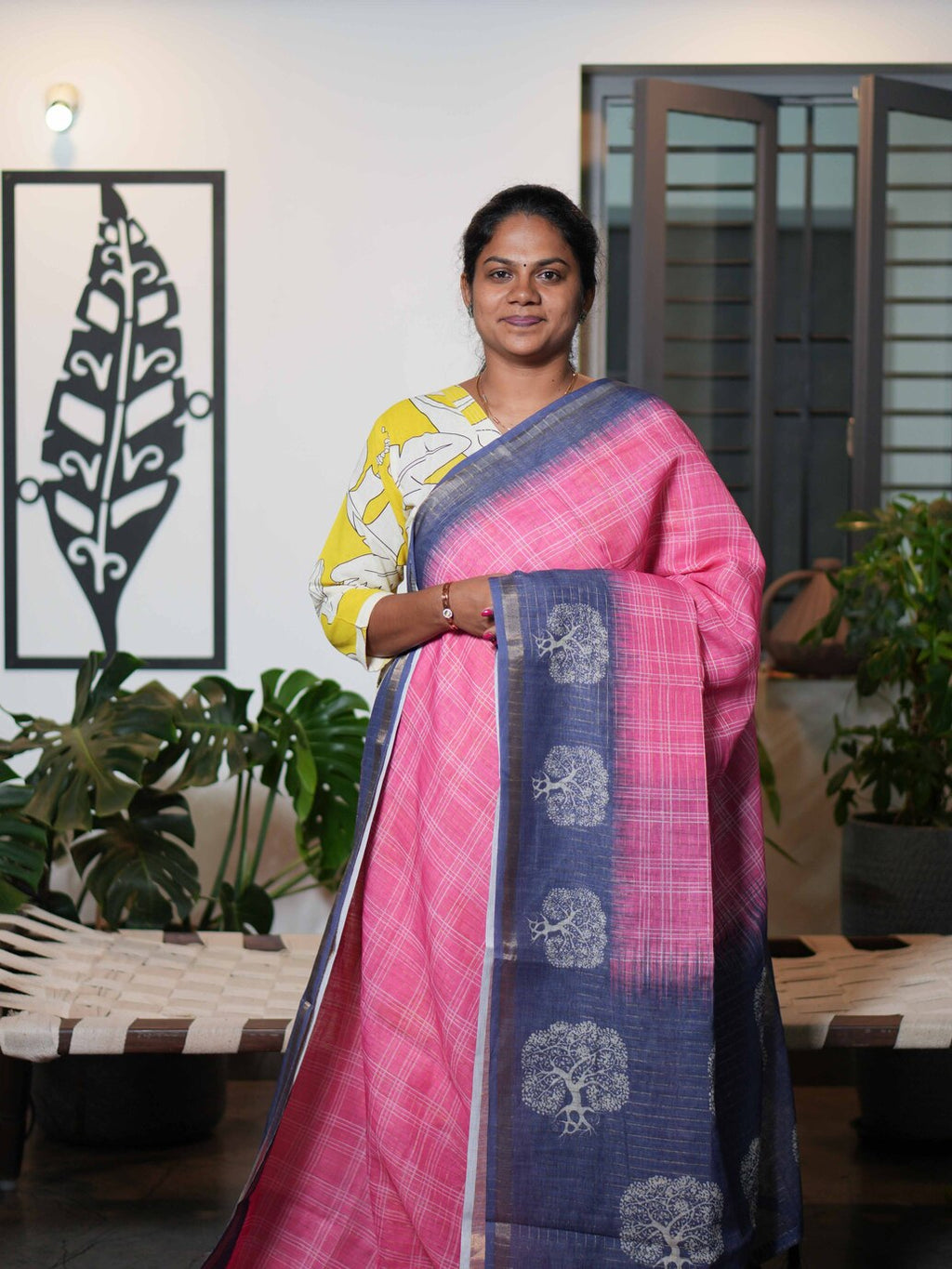 Linen Cotton Sarees Classic Weave / SKU199 – 7