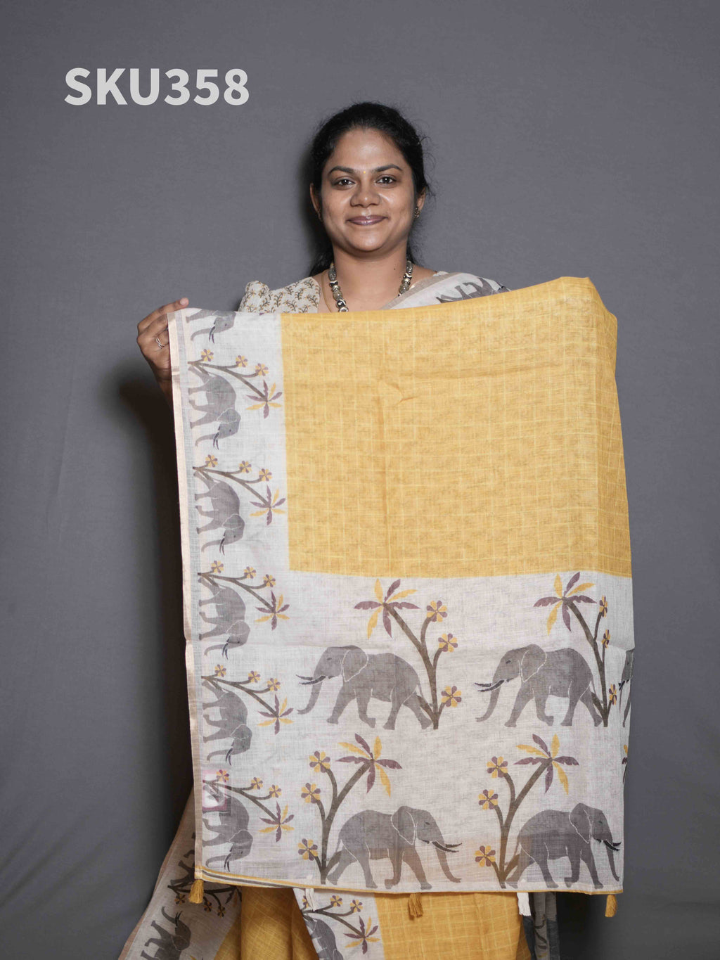 Linen Cotton Sarees Everyday Grace / SKU358 – 1