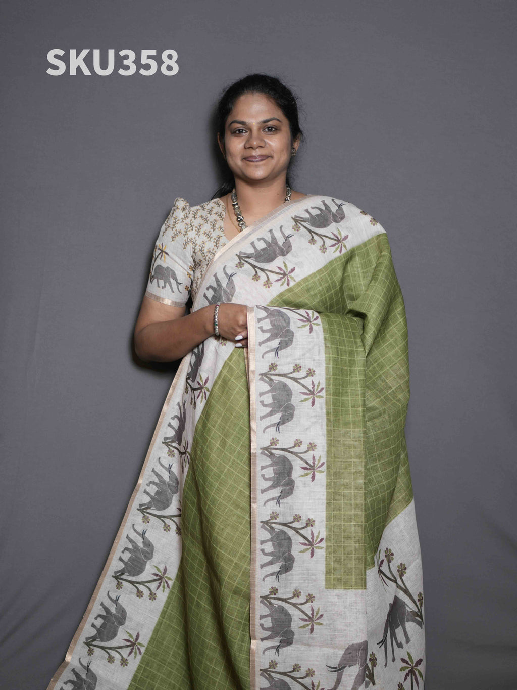 Linen Cotton Sarees Classic Charm / SKU358 – 2