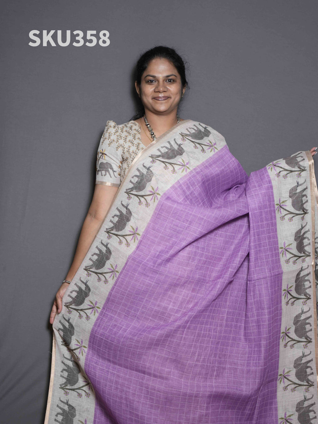 Linen Cotton Sarees Modern Appeal / SKU358 – 4