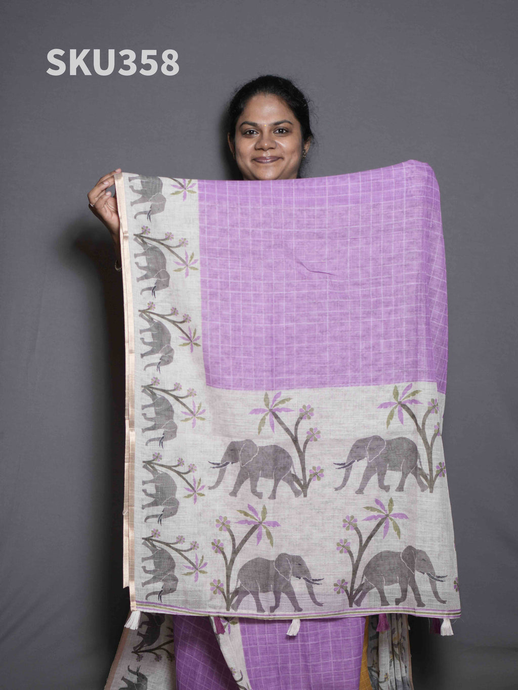 Linen Cotton Sarees Modern Appeal / SKU358 – 4