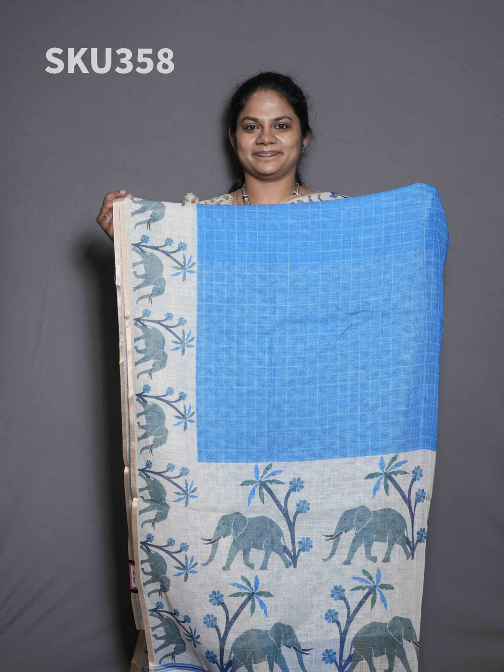 Linen Cotton Sarees Natural Elegance / SKU358 – 5