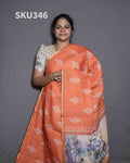 Printed Linen Sarees Floral Charm / SKU346 – 4