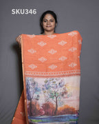 Printed Linen Sarees Floral Charm / SKU346 – 4