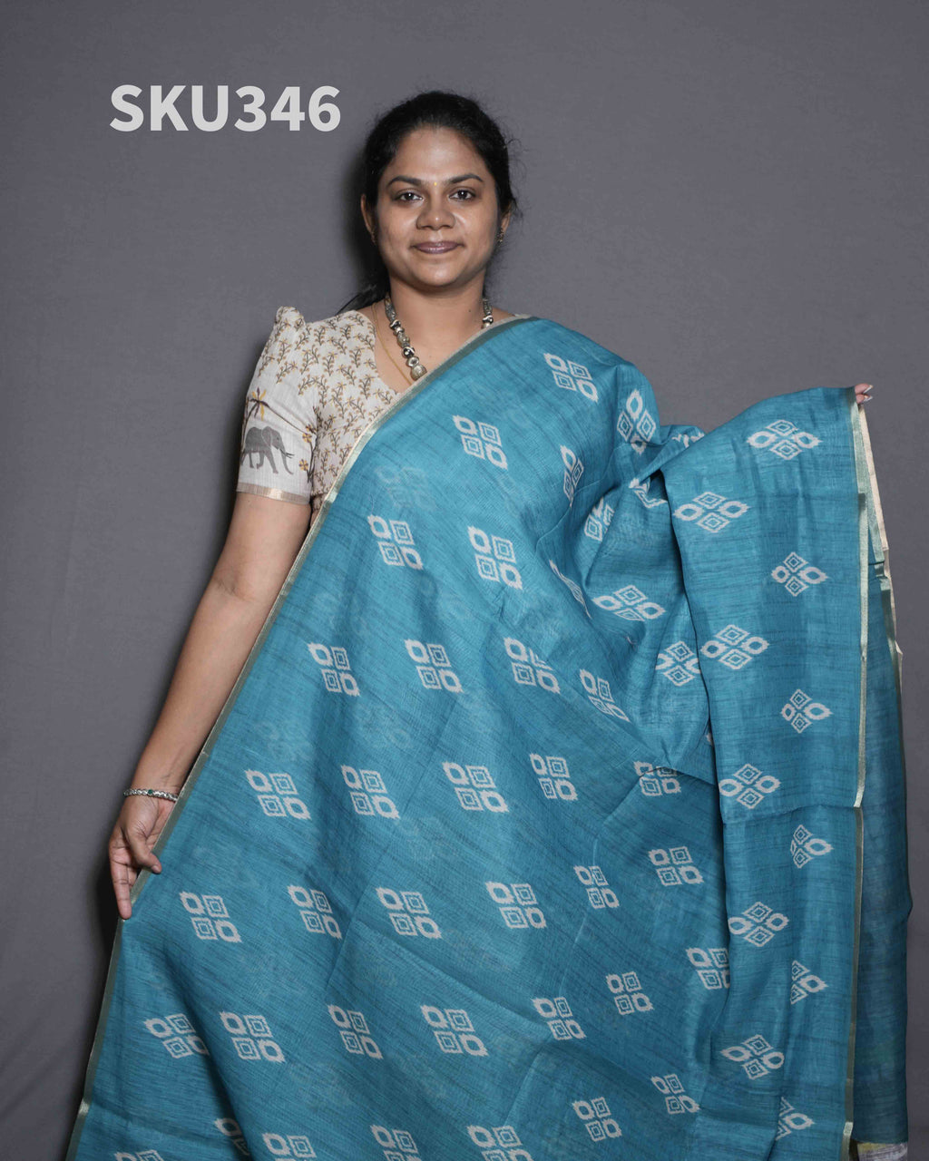 Printed Linen Sarees Subtle Grace / SKU346 – 6
