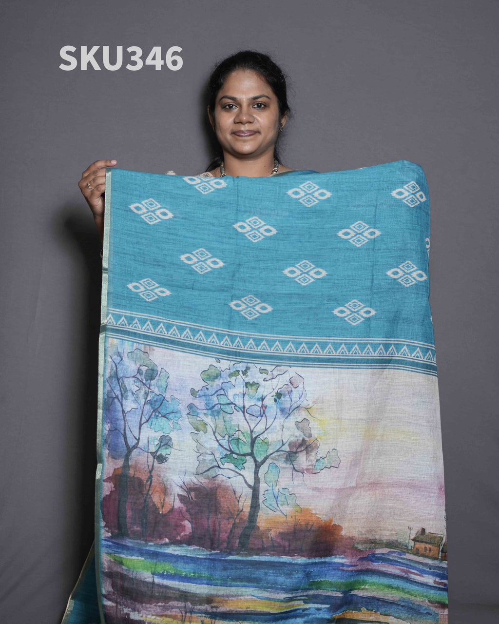 Printed Linen Sarees Subtle Grace / SKU346 – 6