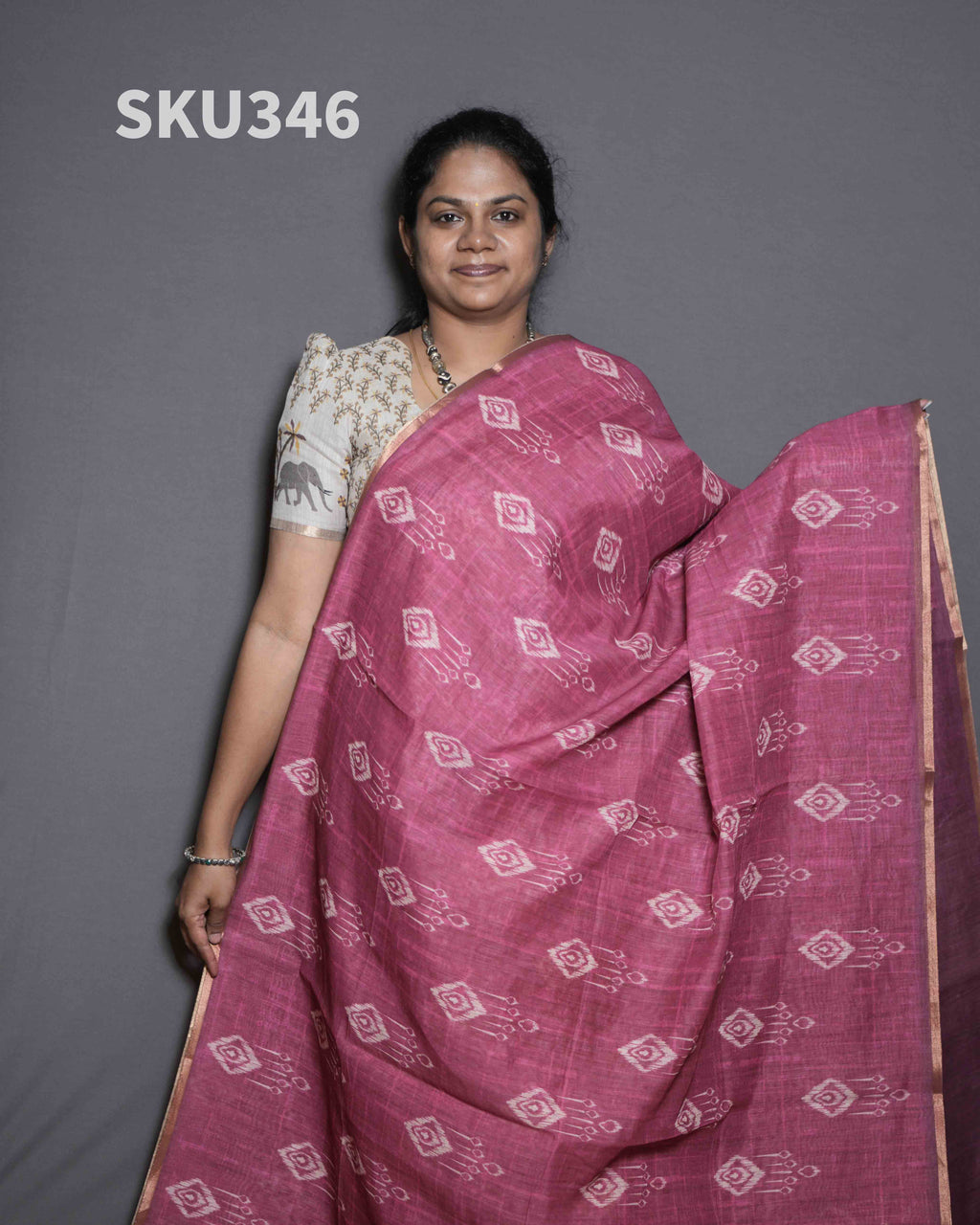 Printed Linen Sarees Modern Appeal / SKU346 – 8