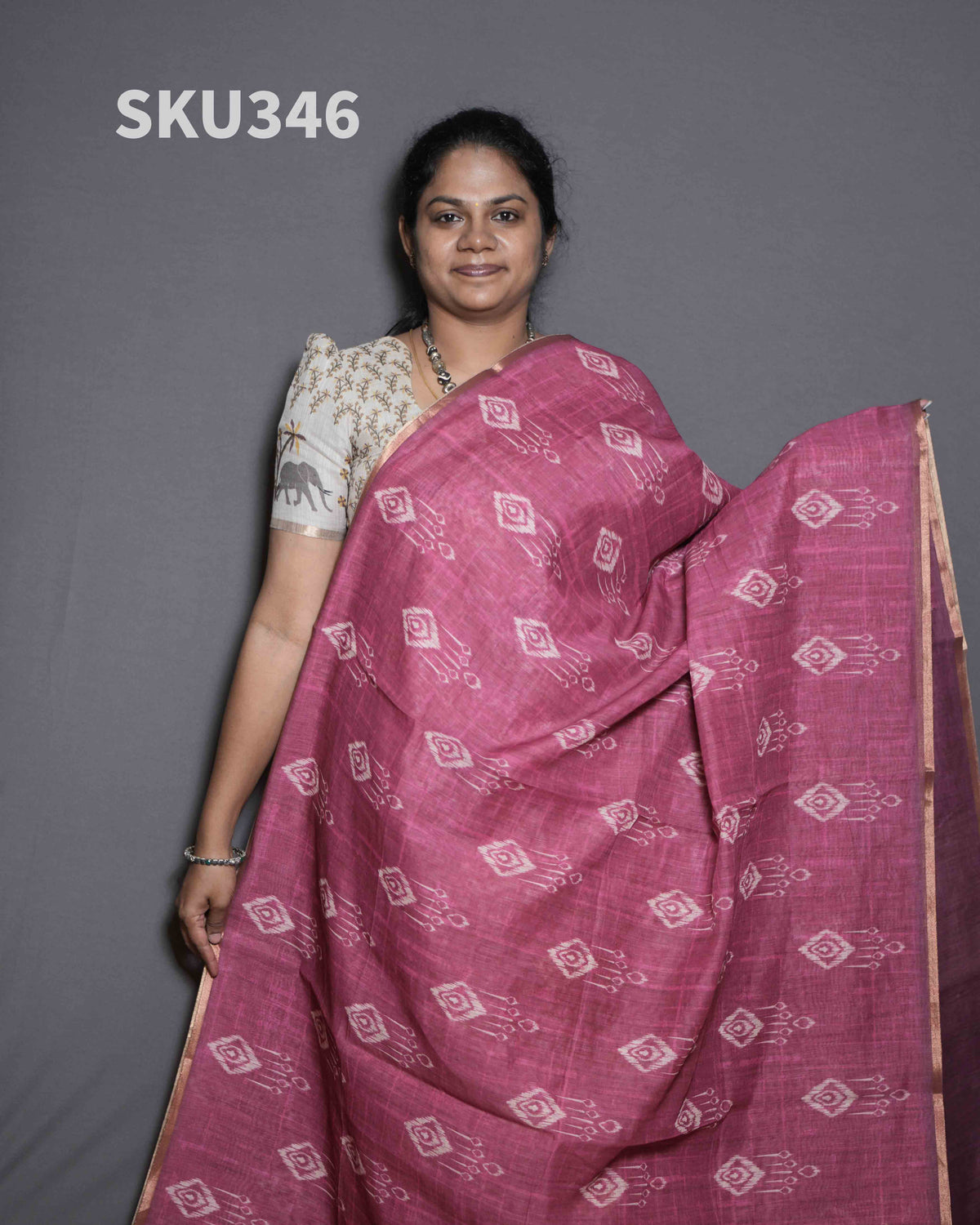 Printed Linen Sarees Modern Appeal / SKU346 – 8