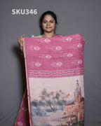 Printed Linen Sarees Modern Appeal / SKU346 – 8