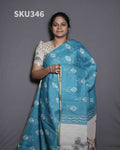 Printed Linen Sarees Earthy Beauty / SKU346 – 9