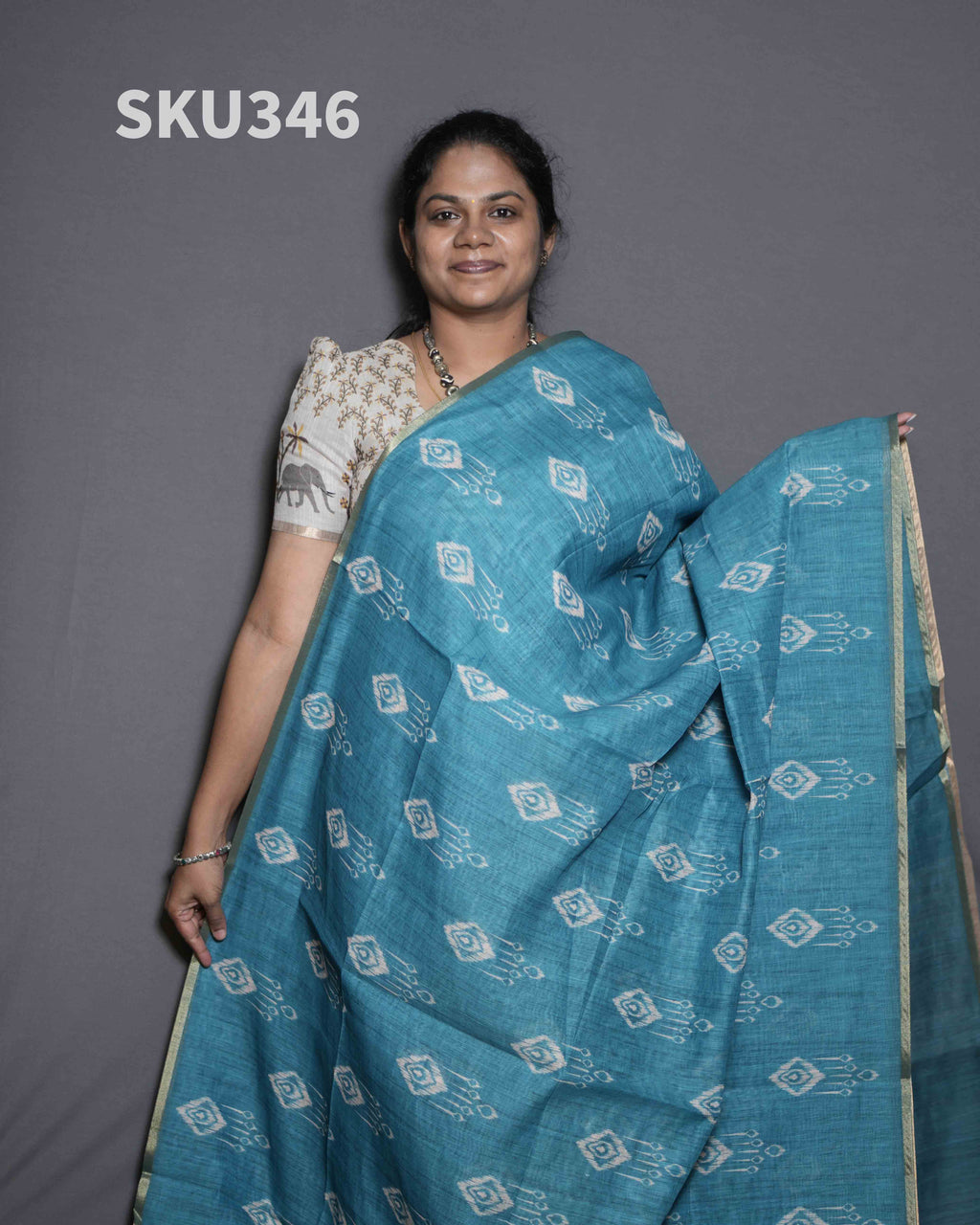 Printed Linen Sarees Earthy Beauty / SKU346 – 9