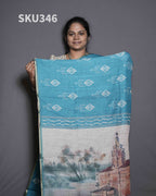 Printed Linen Sarees Earthy Beauty / SKU346 – 9