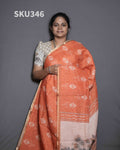 Printed Linen Sarees Graceful Motifs / SKU346 – 10