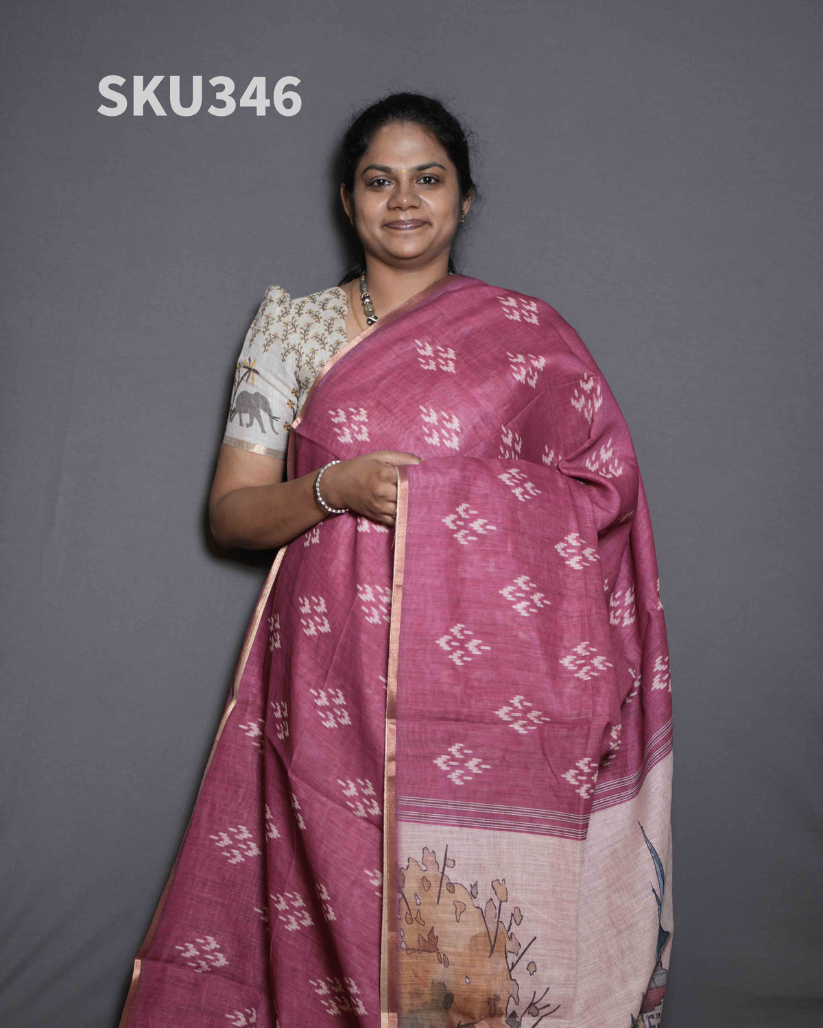 Printed Linen Sarees Signature Style / SKU346 – 11