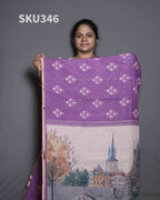 Printed Linen Sarees Refined Texture / SKU346 – 12