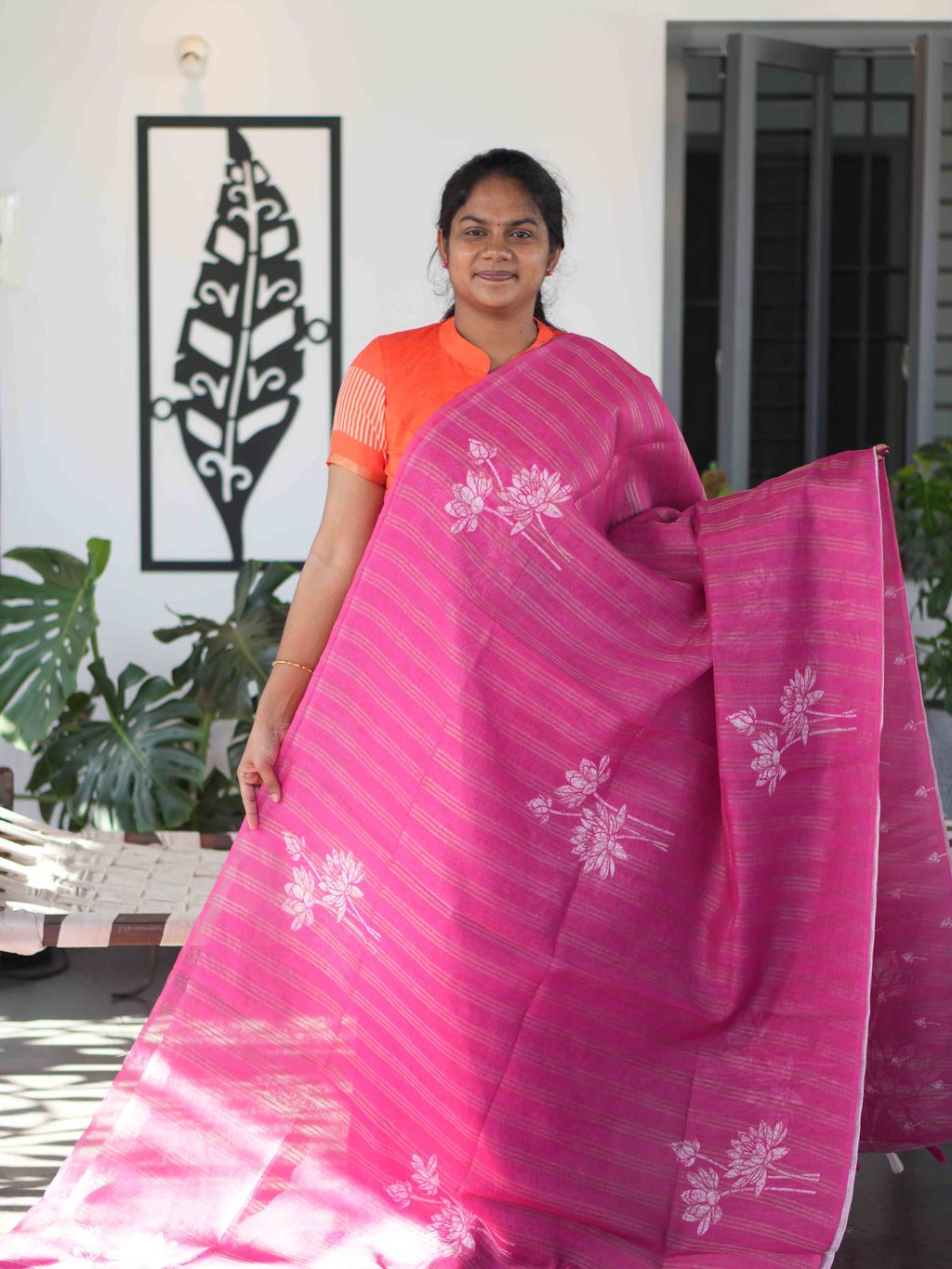 Linen Jari Sarees  / SKU263 – 1