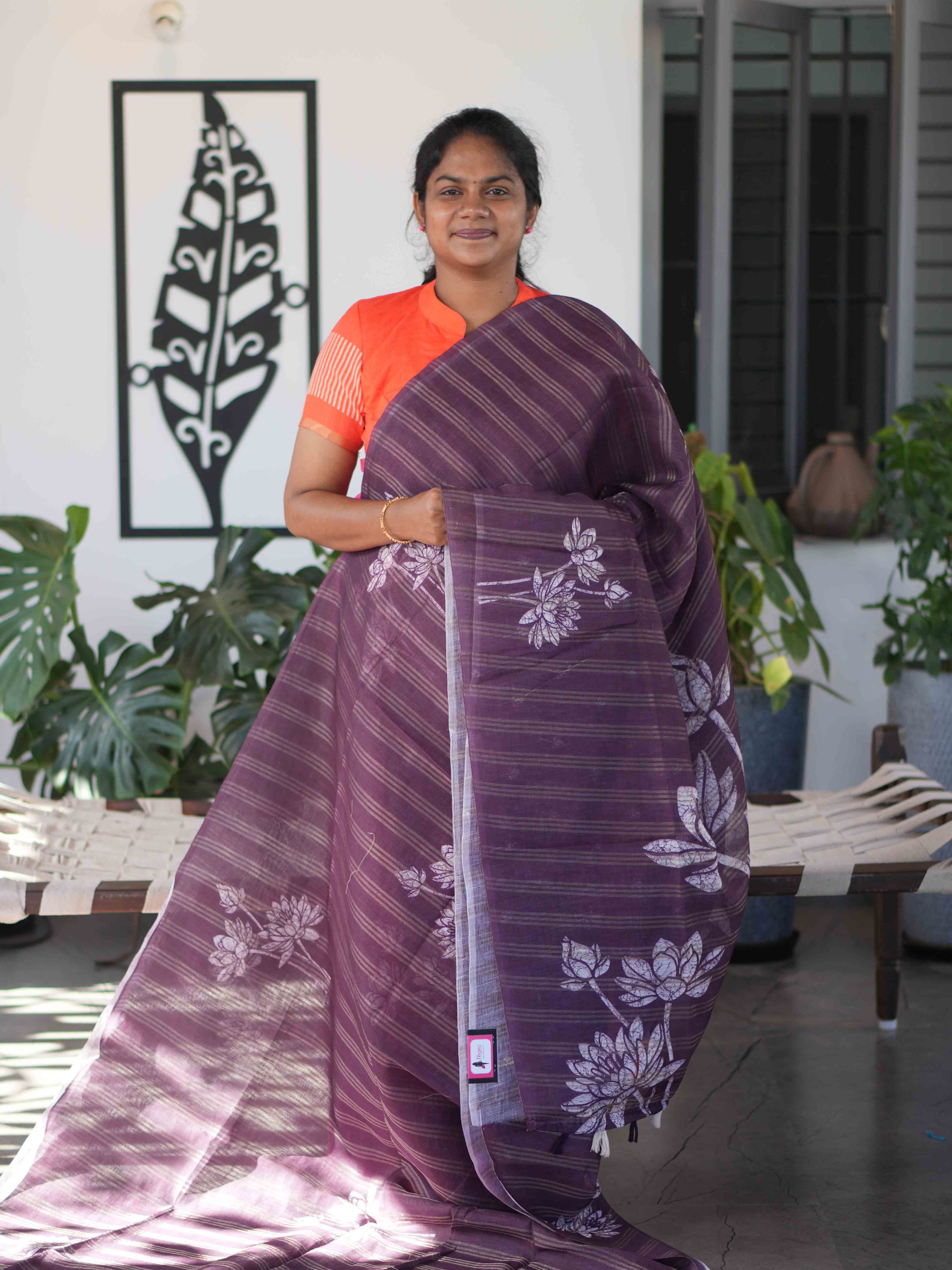 Linen Jari Sarees  / SKU263 – 2