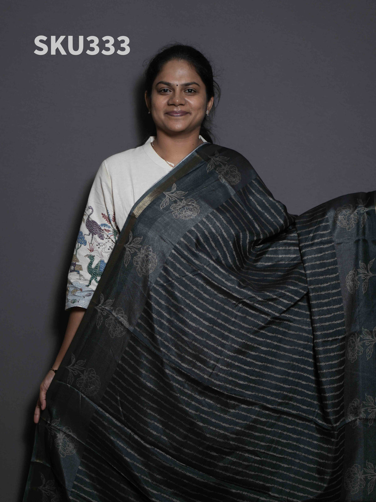 Printed Kadhi Cotton Sarees Graceful Motifs / SKU333 – 4