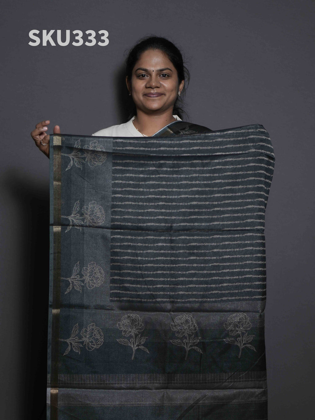 Printed Kadhi Cotton Sarees Graceful Motifs / SKU333 – 4