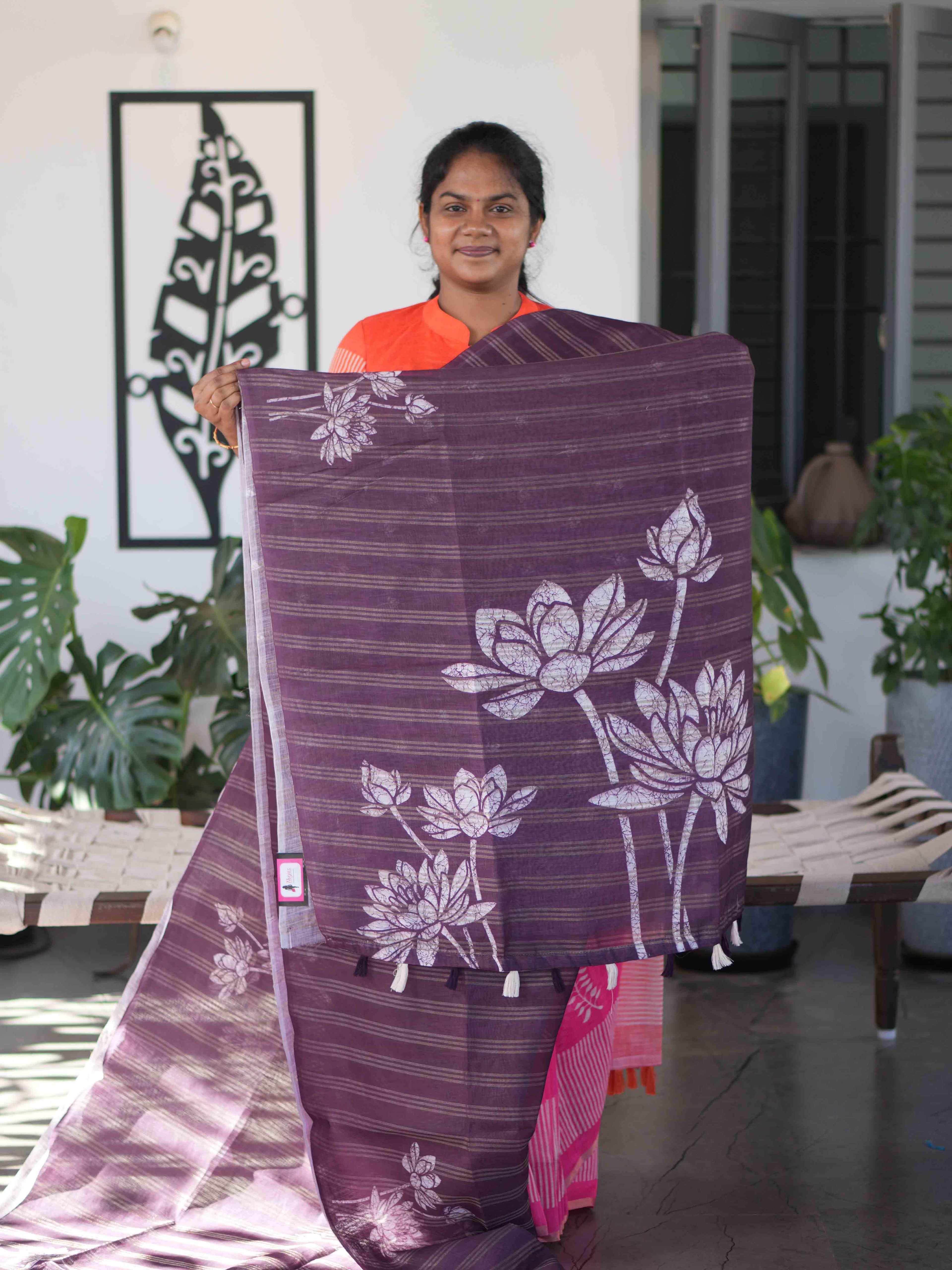Linen Jari Sarees  / SKU263 – 2