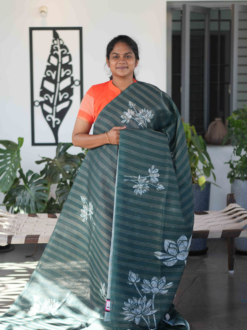 Linen Jari Sarees  / SKU263 – 3
