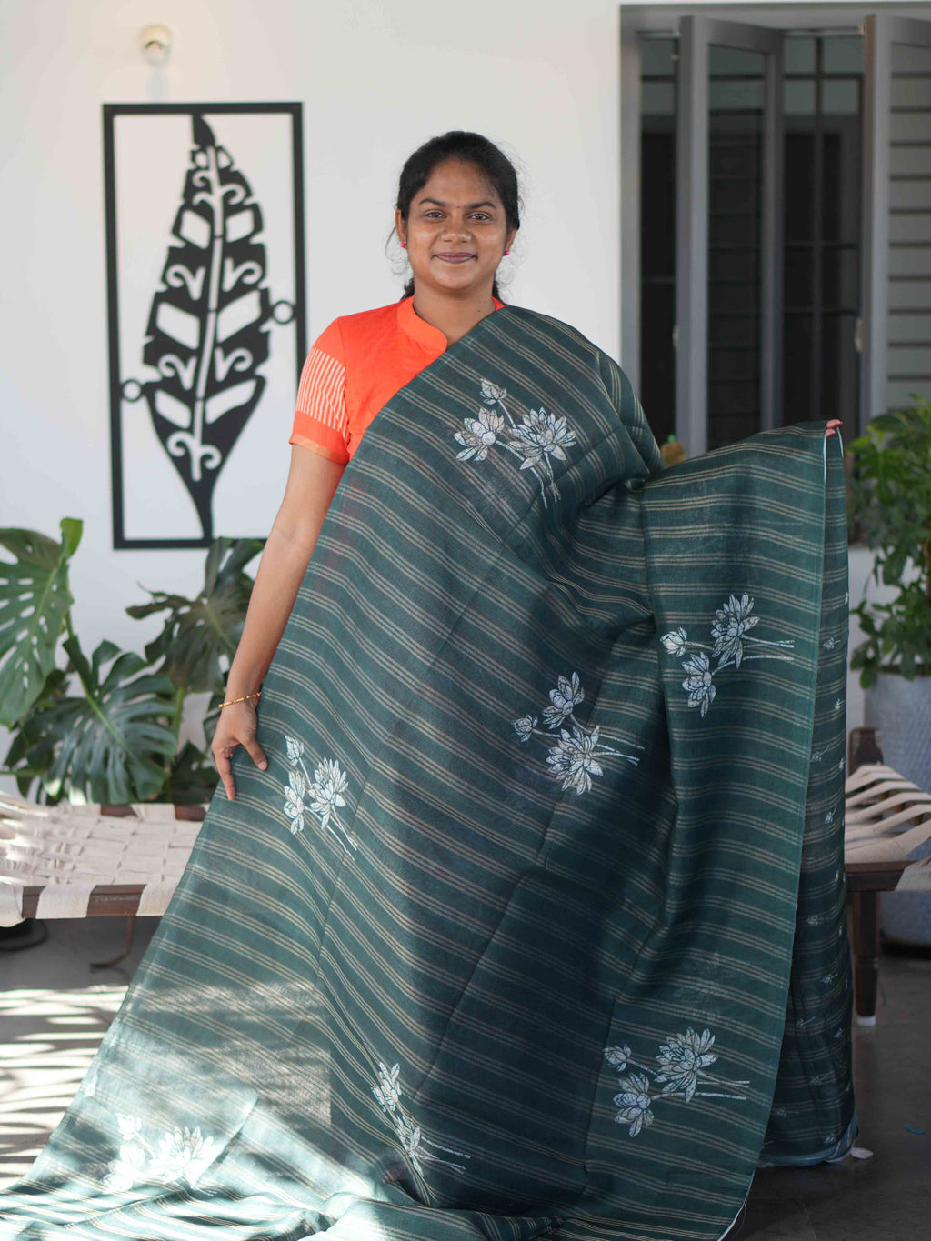 Linen Jari Sarees  / SKU263 – 3