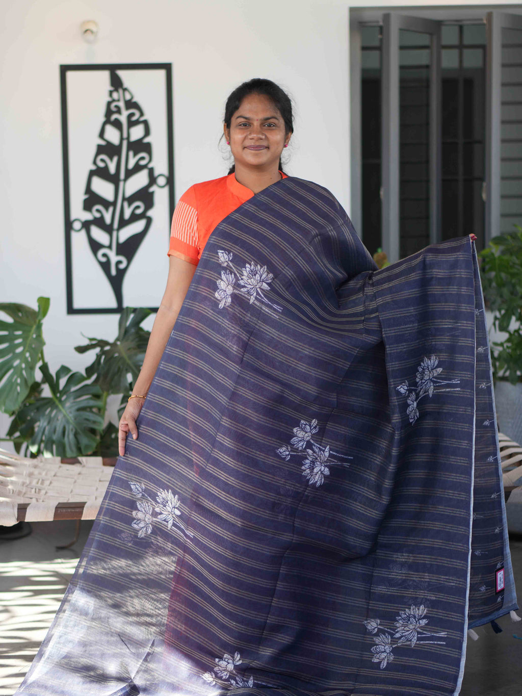 Linen Jari Sarees  / SKU263 – 4