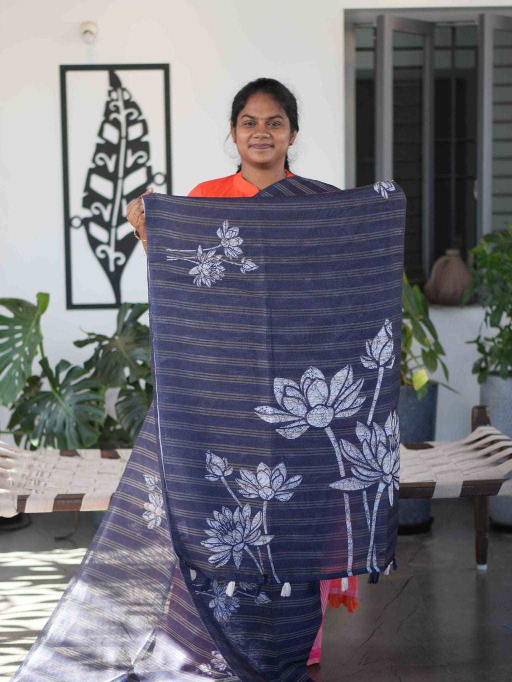 Linen Jari Sarees  / SKU263 – 4