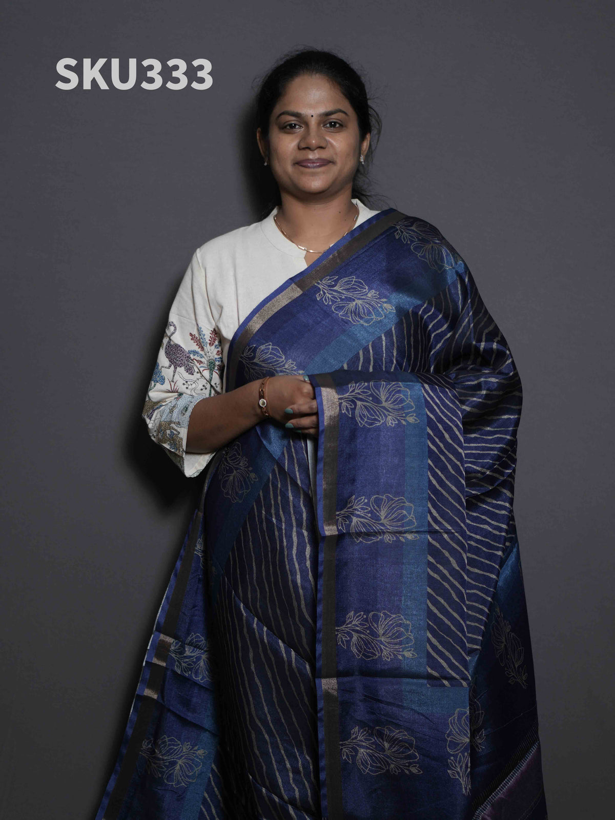 Printed Kadhi Cotton Sarees Artistic Prints / SKU333 – 7