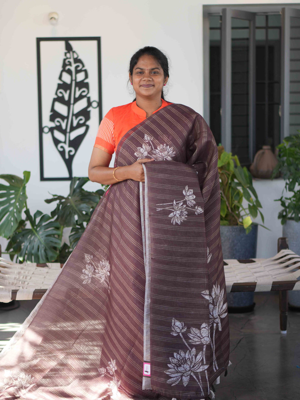 Linen Jari Sarees  / SKU263 – 5