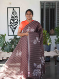 Linen Jari Sarees  / SKU263 – 5