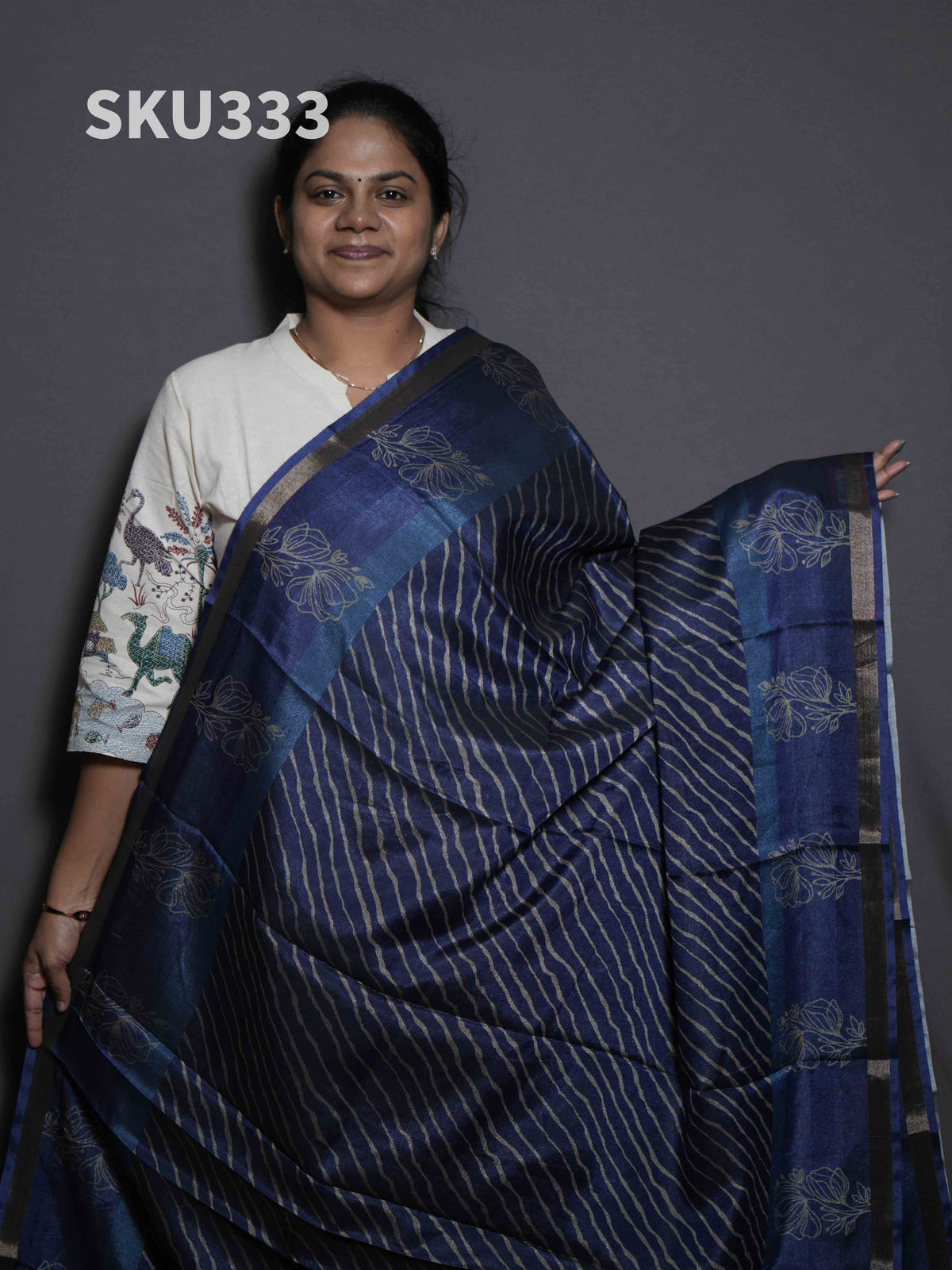 Printed Kadhi Cotton Sarees Artistic Prints / SKU333 – 7