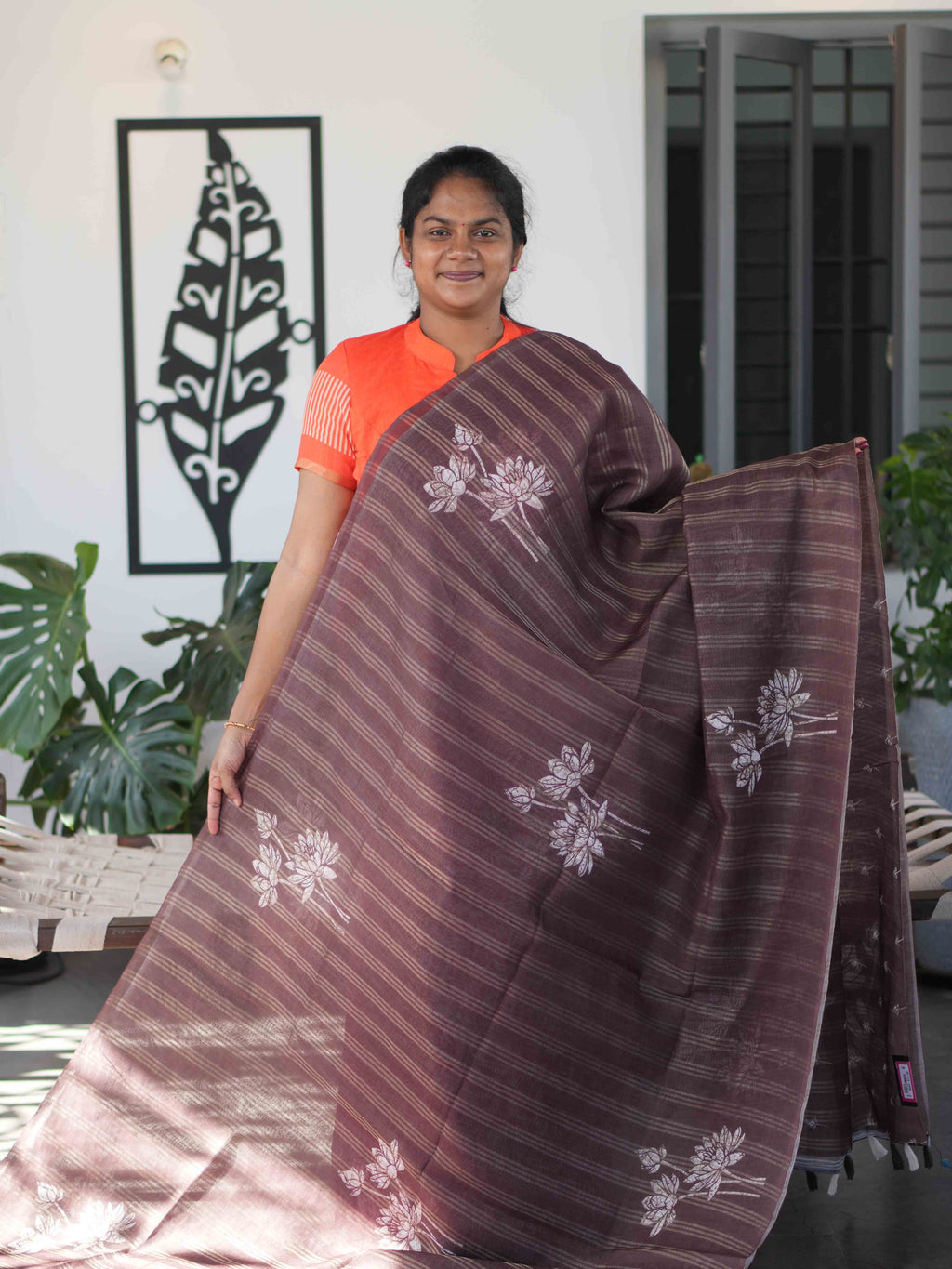 Linen Jari Sarees  / SKU263 – 5