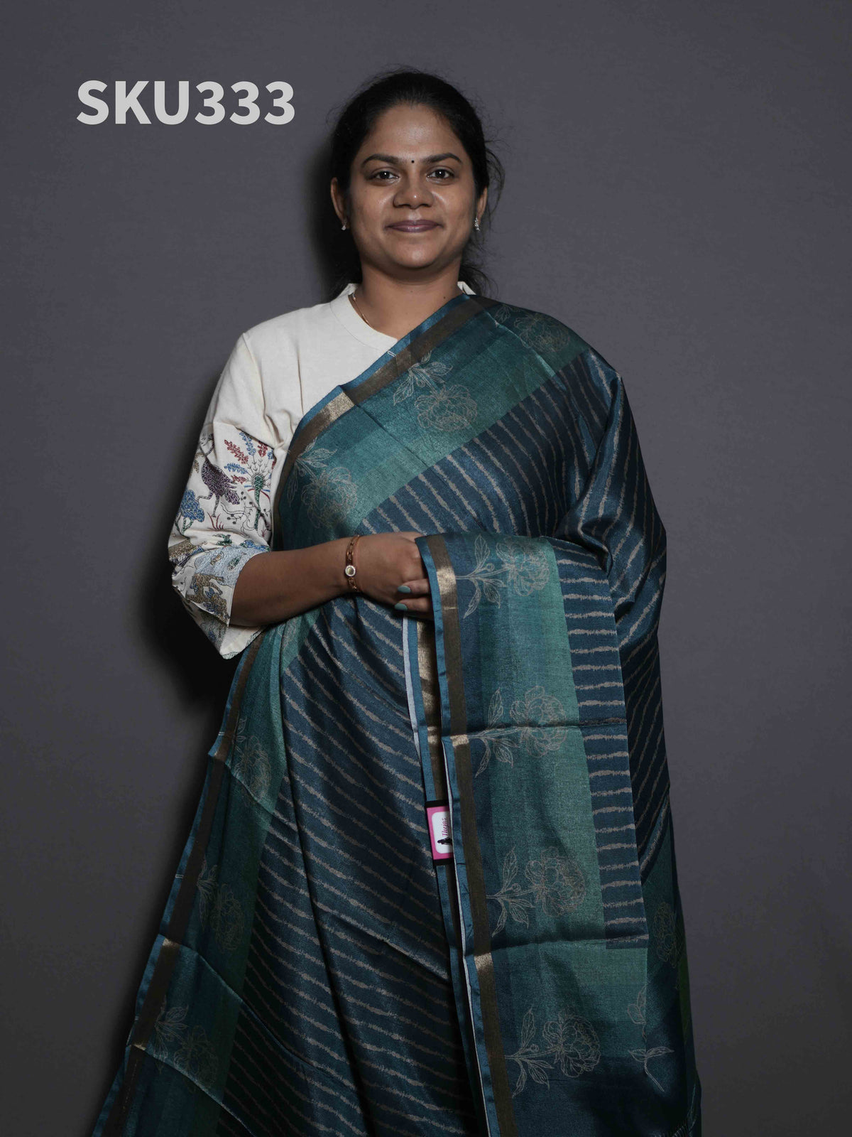 Printed Kadhi Cotton Sarees Modern Patterns / SKU333 – 10
