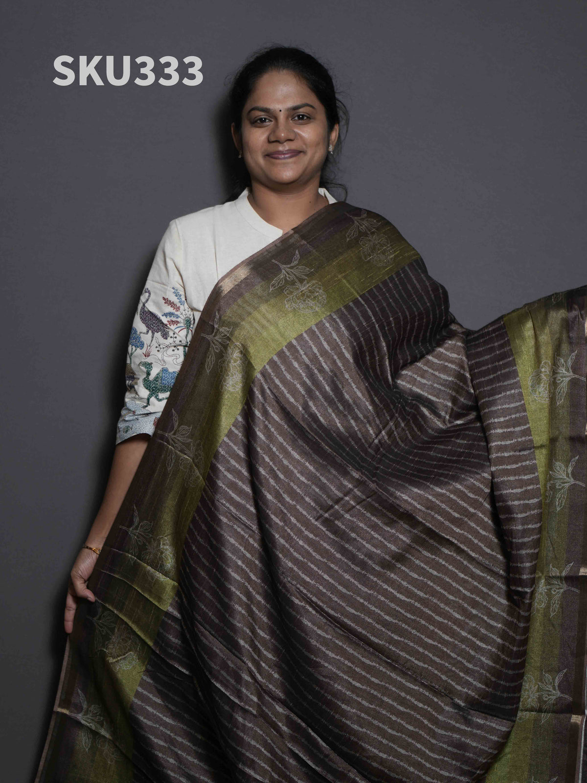 Printed Kadhi Cotton Sarees Signature Style / SKU333 – 12