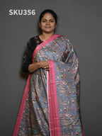 Semi Printed Tussar Sarees Natural Grace / SKU356 – 2