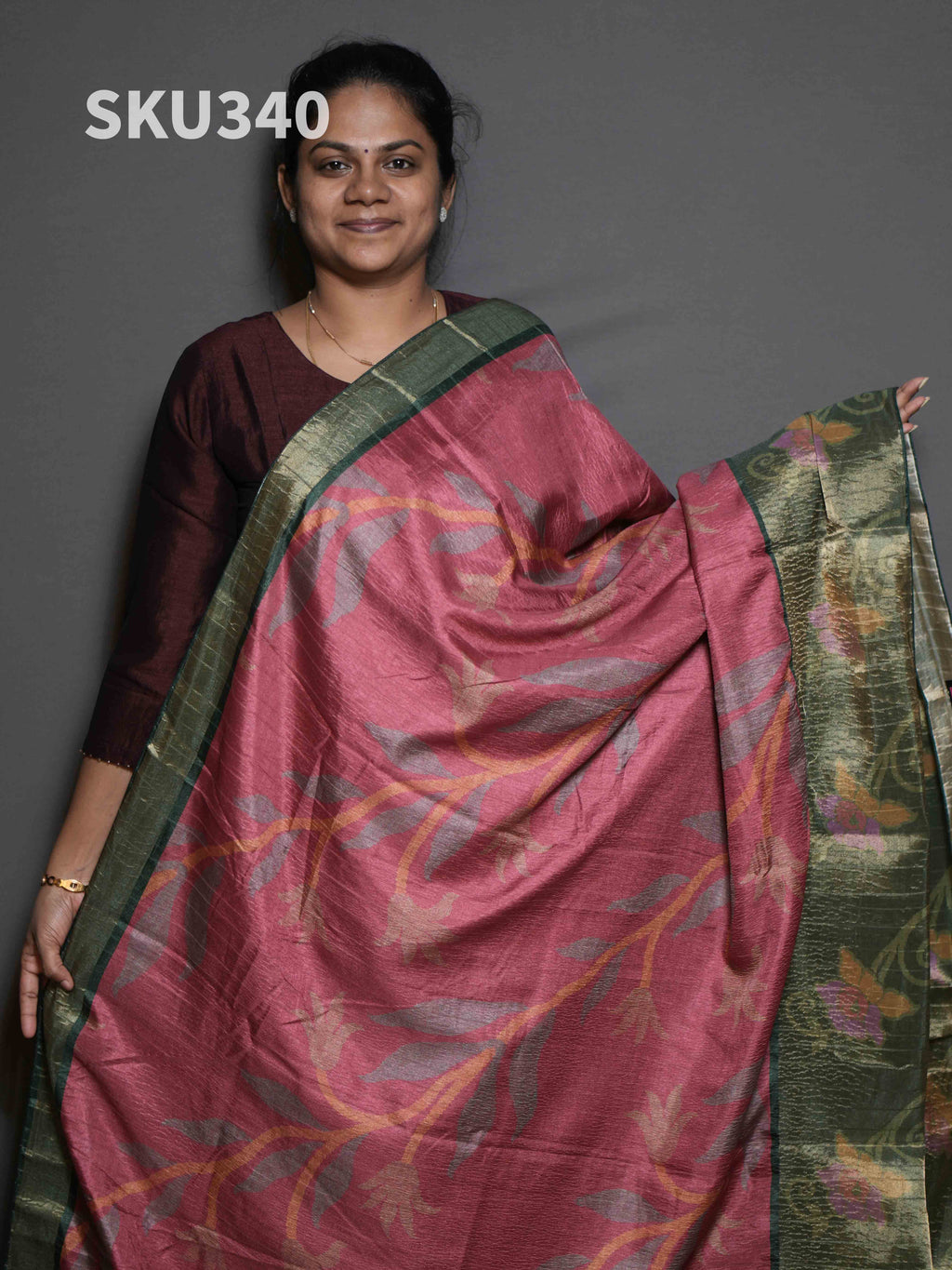 Crush Tussar Sarees Graceful Texture / SKU340 – 4