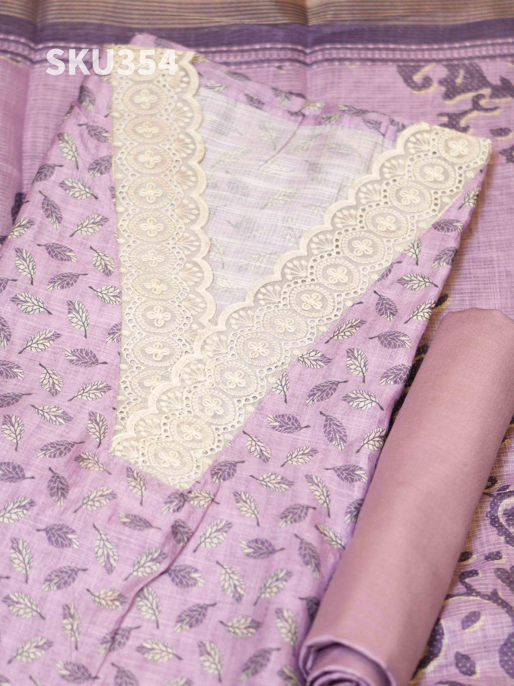 Printed Linen Salwar Materials Classic Prints / SKU354 – 1