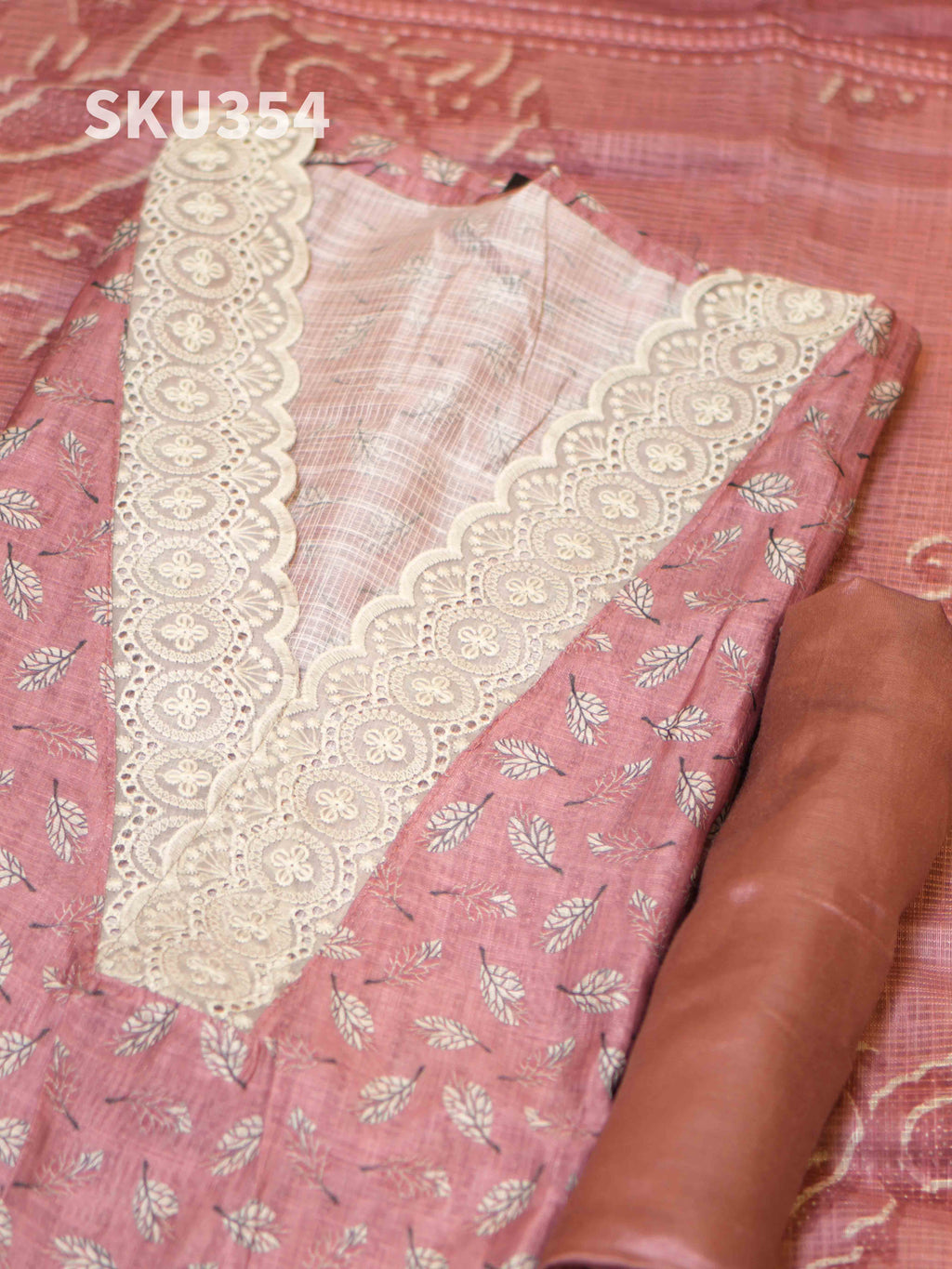 Printed Linen Salwar Materials Artistic Beauty / SKU354 – 3