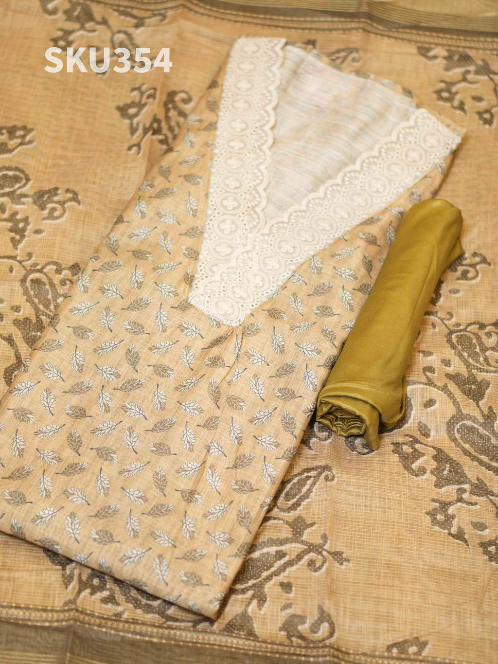 Printed Linen Salwar Materials Modern Appeal / SKU354 – 4