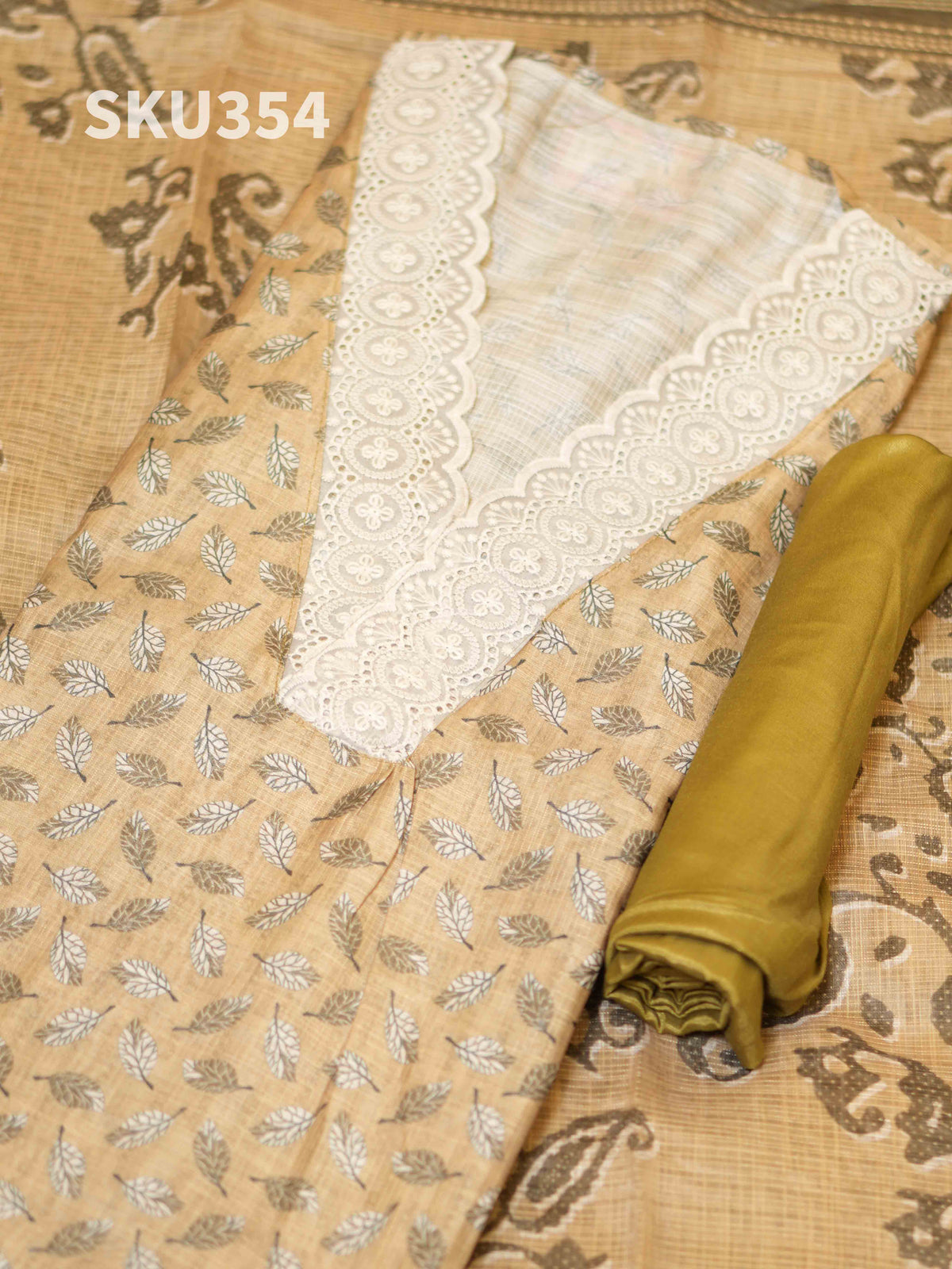 Printed Linen Salwar Materials Modern Appeal / SKU354 – 4