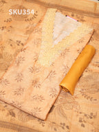 Printed Linen Salwar Materials Ethnic Style / SKU354 – 6