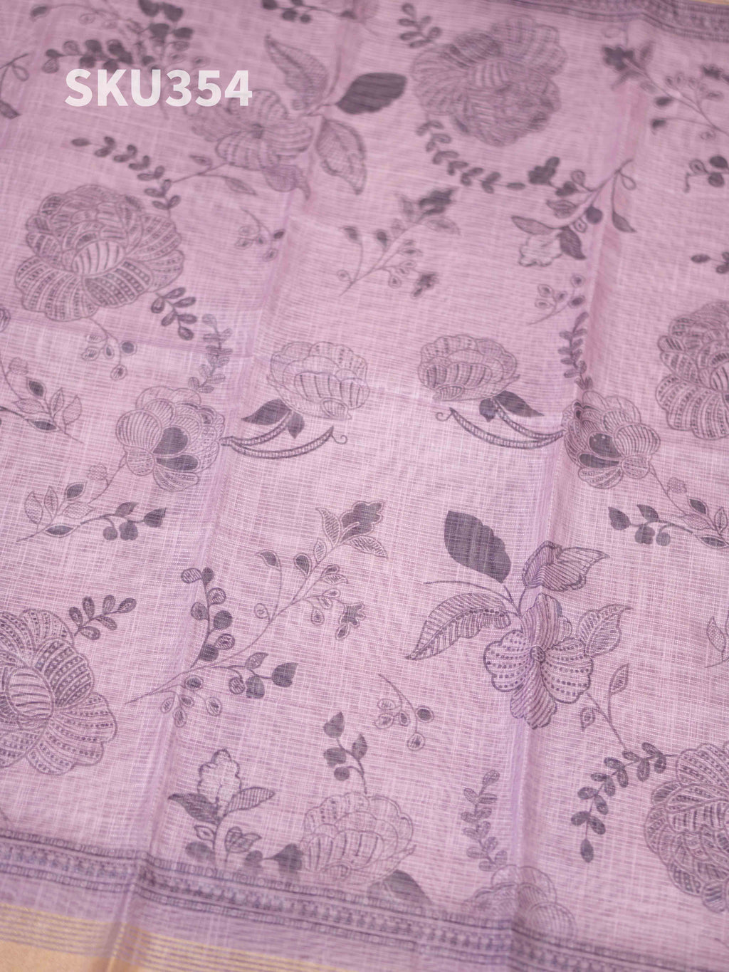 Printed Linen Salwar Materials Refined Texture / SKU354 – 7