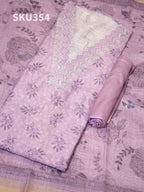 Printed Linen Salwar Materials Refined Texture / SKU354 – 7