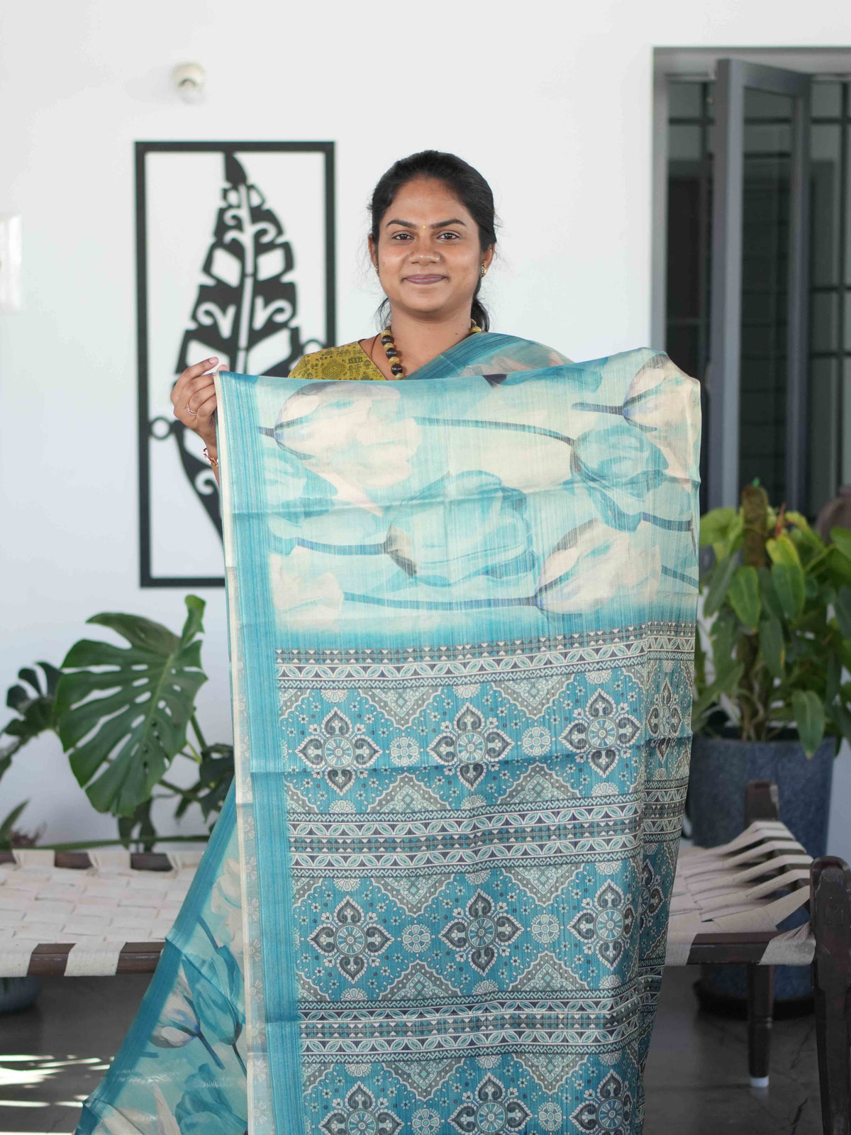 Linen Tissue Sarees Graceful Weave / SKU285 – 3