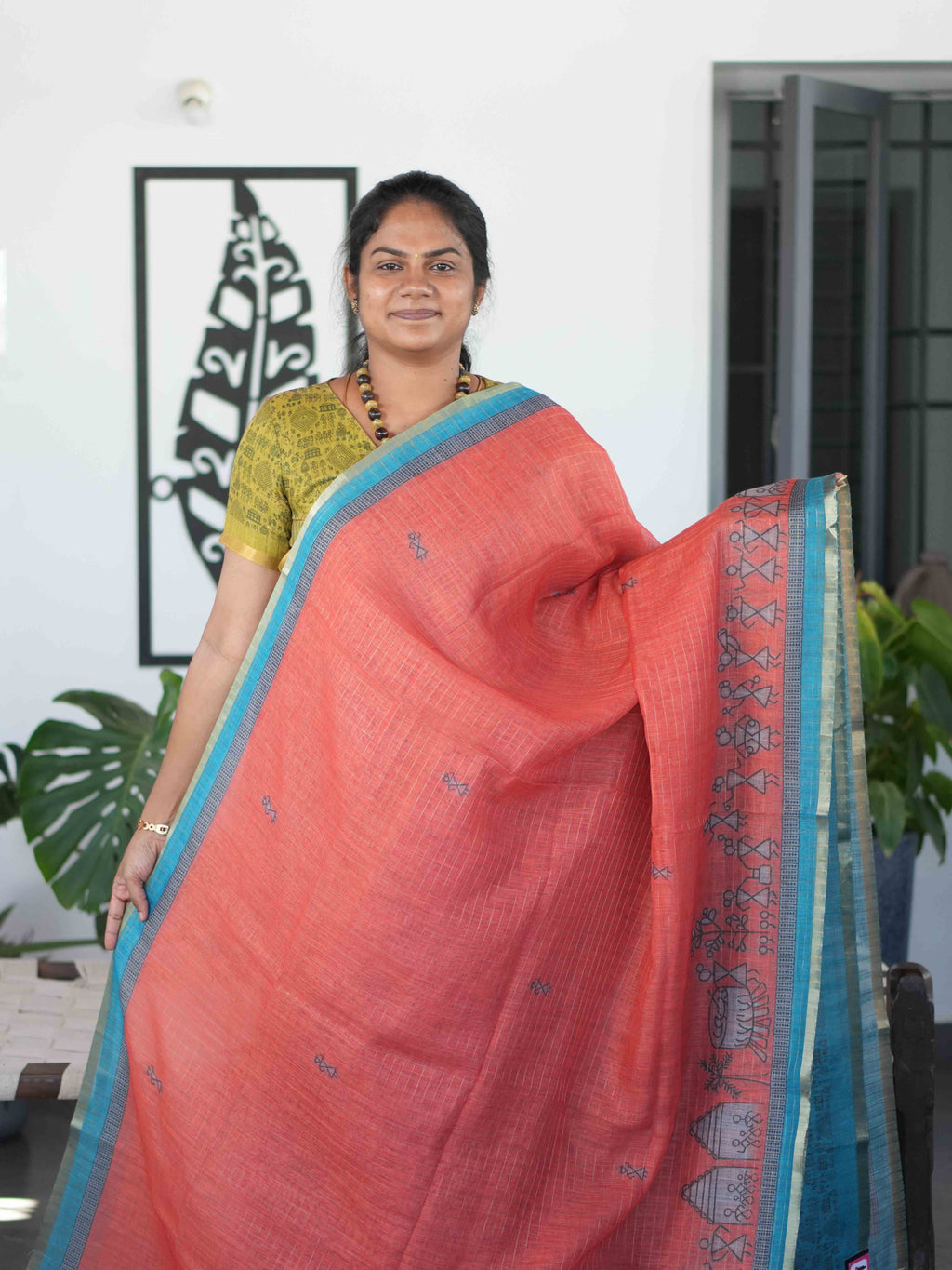 Linen Cotton Sarees Classic Weave / SKU298 – 3