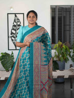Printed Jute Cotton Sarees Elegant Patterns / SKU301 – 4