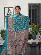 Printed Jute Cotton Sarees Elegant Patterns / SKU301 – 4